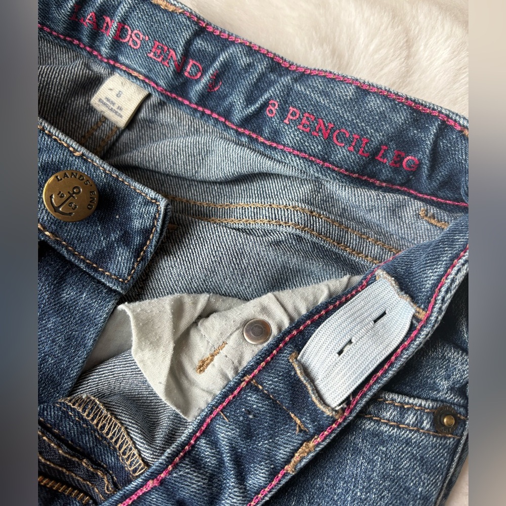 Land’s End Girls Pencil Leg Jeans Size 8 - Picture 3 of 5